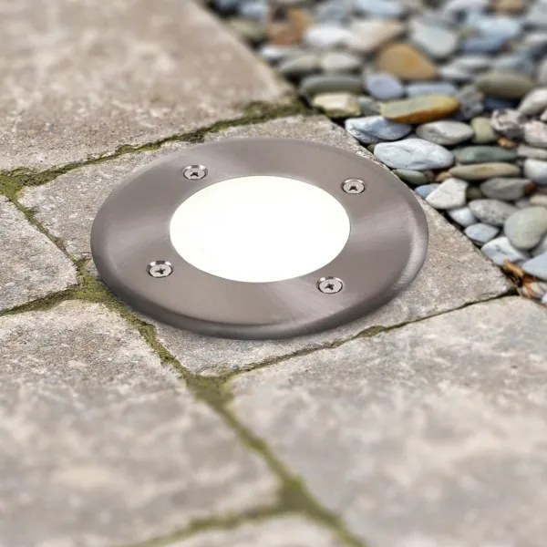 Lampada LED segnapasso MIVO LED/3W/230V diametro 12 cm IP67 cromo opaco