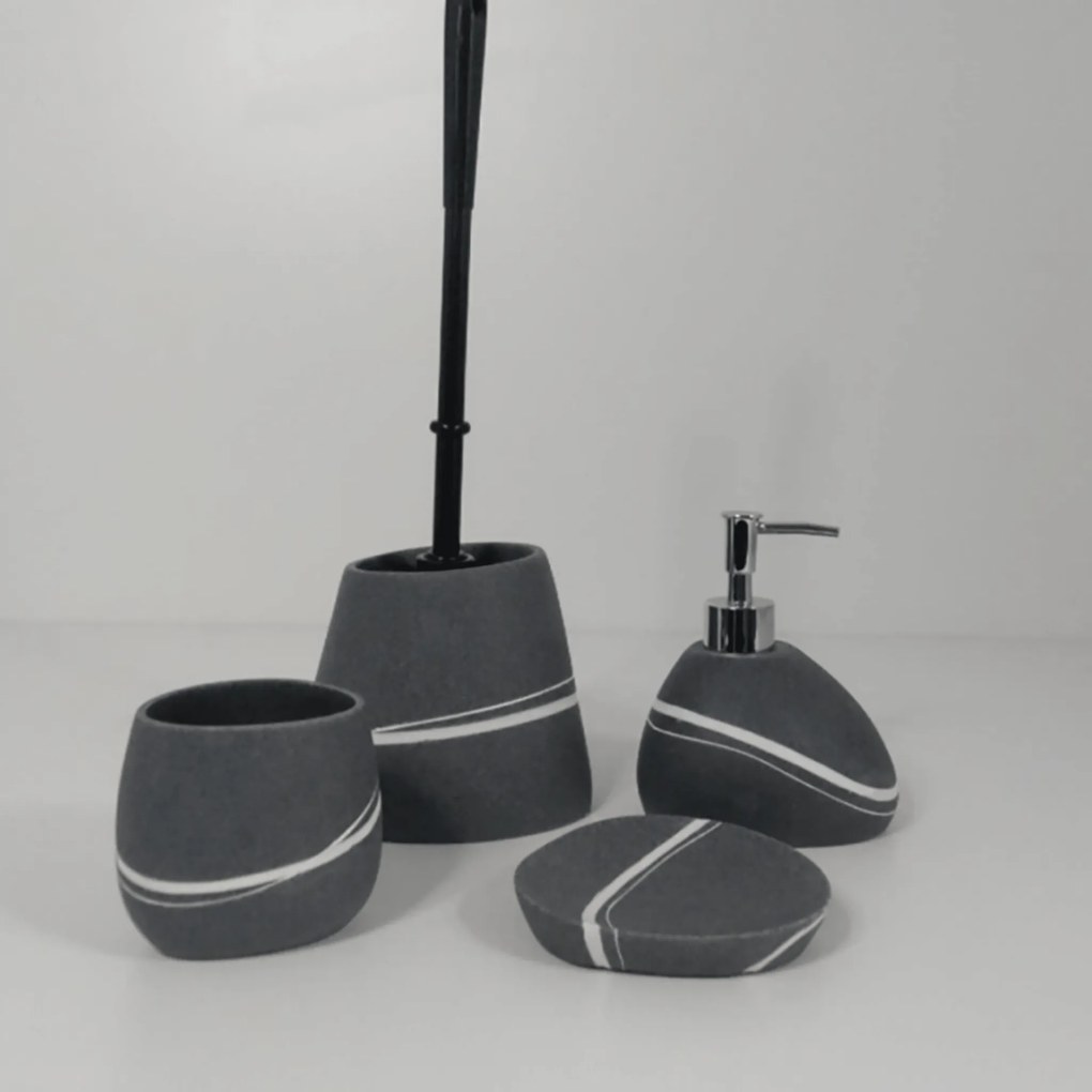 Set 4 Accessori D'Appoggio Gedy "Yvonne" Grigio