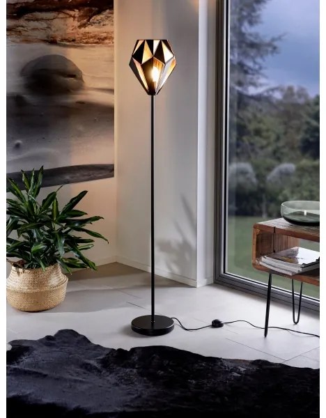 Eglo 62838 - Lampada con piedistallo CARLTON PRO 1xE27/60W/230V nero