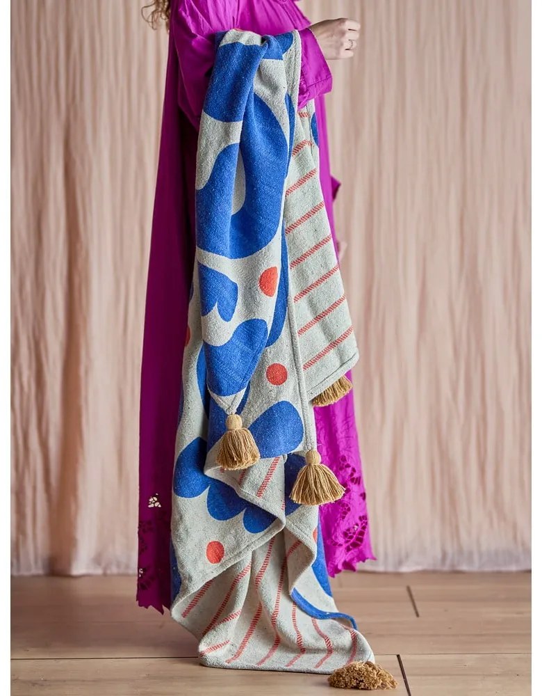 Coperta blu 130x160 cm Eviaya - Bloomingville