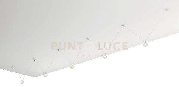 Aladino sospensione 5 luci vetro trasparente d.15cm attacco g9