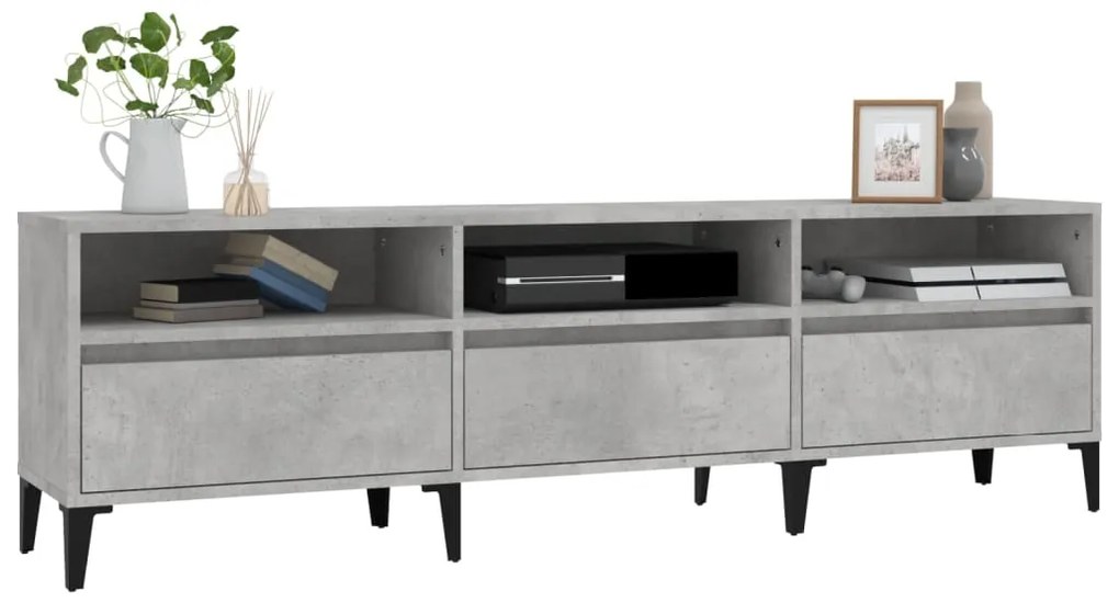 Mobile TV Grigio Cemento 150x30x44,5 cm Legno Multistrato