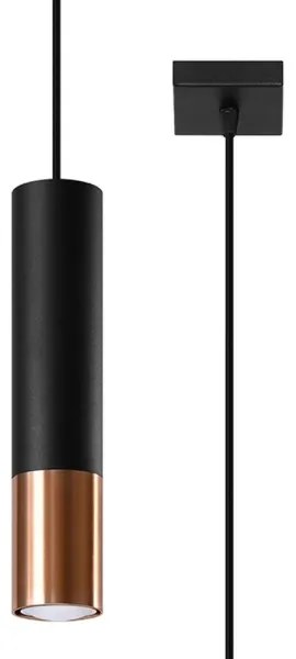 Sollux SL.0946 - Lampadario a sospensione con filo LOOPEZ 1xGU10/10W/230V nero/rame