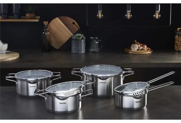 Tefal - Set di 10 pentole NORDICA in acciaio inox