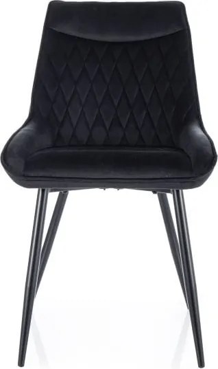 Sedia Agat in velluto nero Blu19/nero