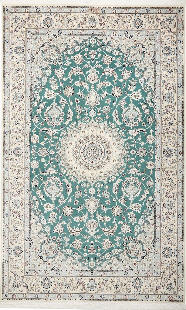 Nain Tappeto 250 x 160 Verde (Iran) Annodato A Mano