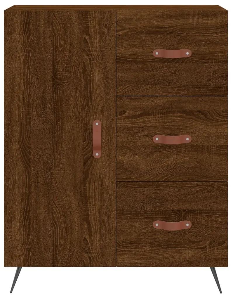 Credenza rovere marrone 69,5x34x90 cm in legno multistrato