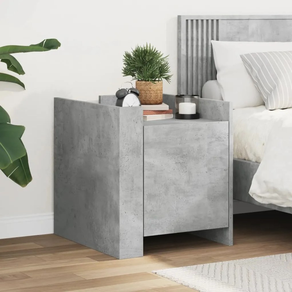 Comodino Grigio Cemento 45x50x50 Cm İn Truciolato /