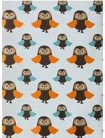 Ferm Living Carta da parati owls - light blue/ brown/ orange/ dusty blue