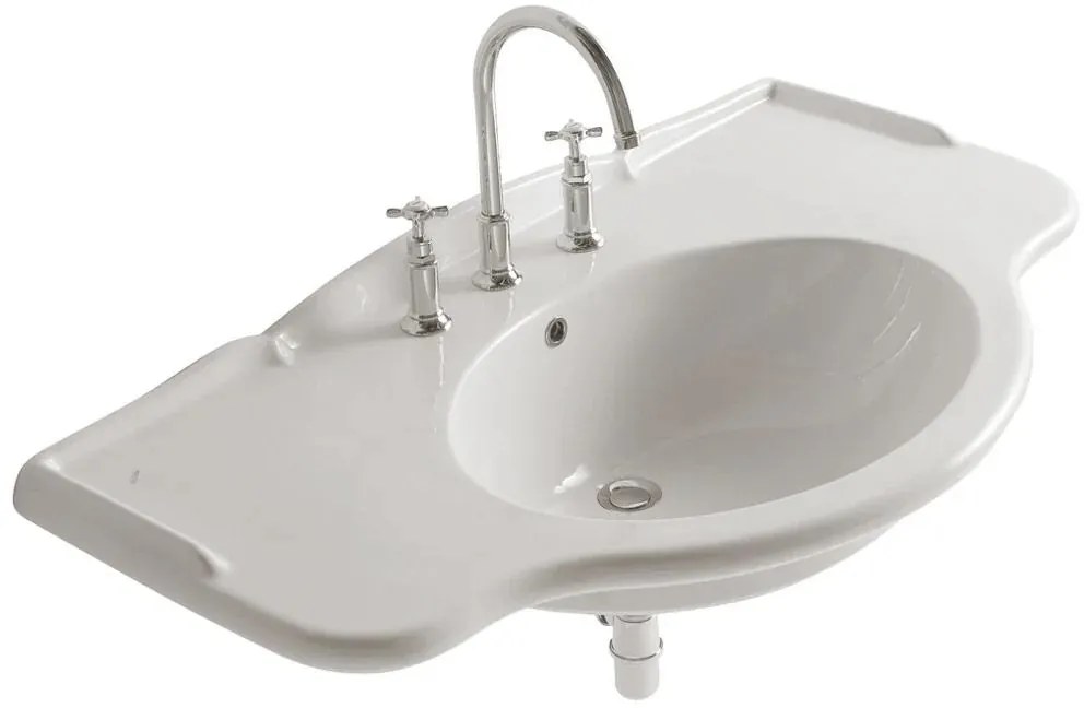 Globo Paestum lavabo 110x60 cm a parete-da mobile bianco PA022.BI