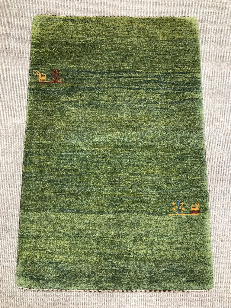 Gabbeh Tappeto persiano 80x120 Verde (Iran) Annodato A Mano
