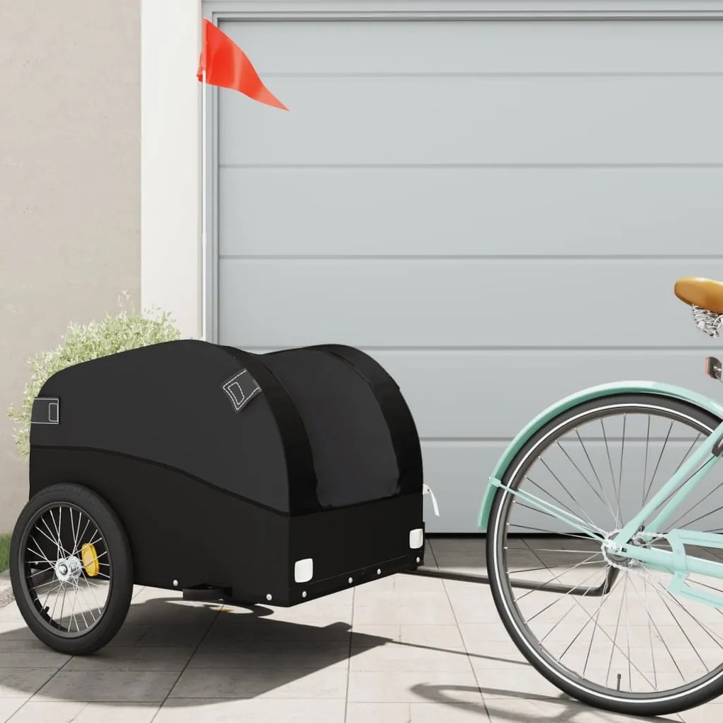 Rimorchio Da Bici Nero 45 Kg İn Ferro /