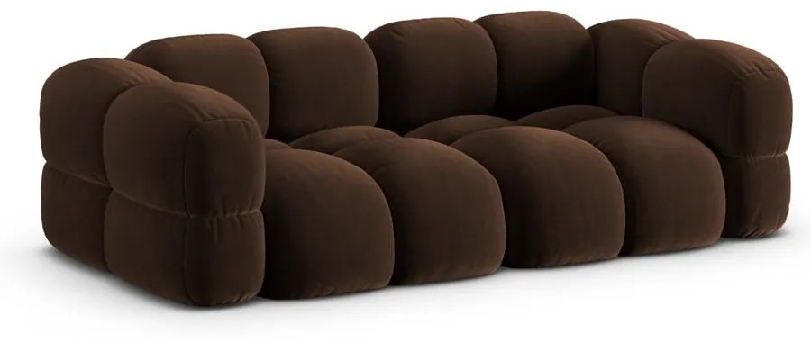 Divano marrone scuro con rivestimento in velluto 250 cm Loretto – Cosmopolitan Design