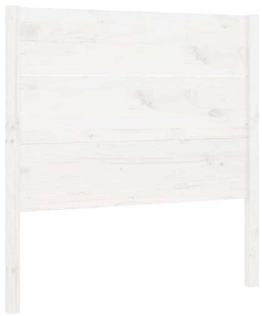 Testiera bianca 106x4x100 cm in legno massello di pino