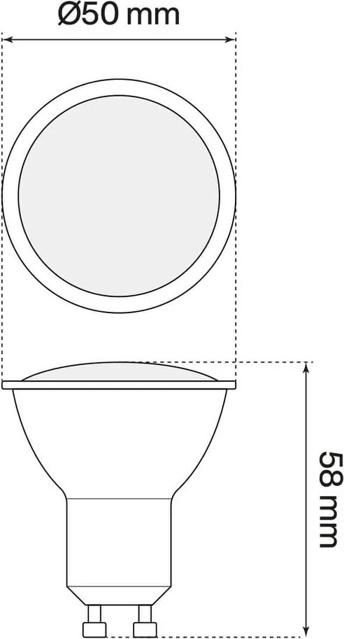 Faretto LED GU10 6W Angolo 120° Colore Bianco Caldo 3.000K