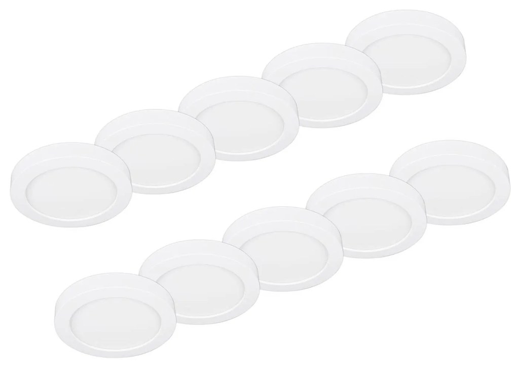 Prios plafoniera LED Edwina, bianco, 12 cm, set di 10