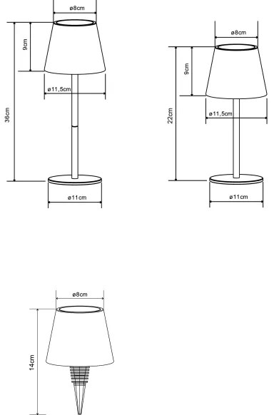 Globo 58488S - Lampada LED dimmerabile ricaricabile da esterno con controllo touch VANNIE 3W/5V IP54 1800 mAh