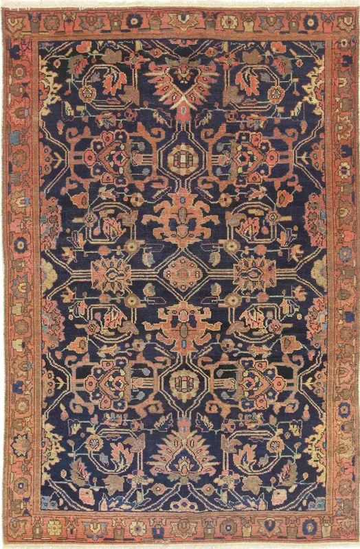 Malayer Tappeto persiano 140 x 210 Blu (Iran) Annodato A Mano