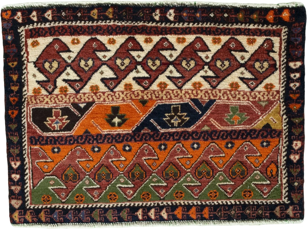 Shiraz Tappeto 70 x 50 (Iran) Annodato A Mano