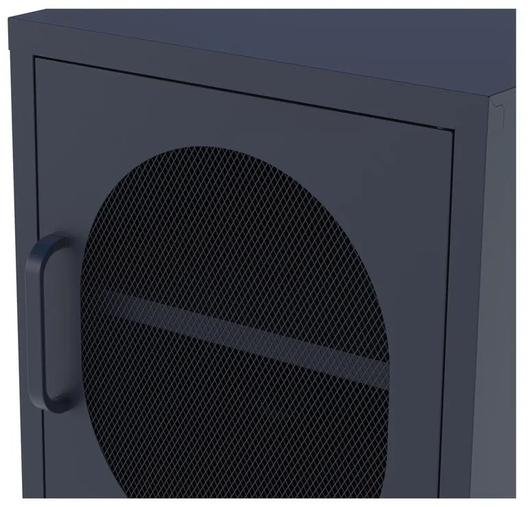 Comodino in metallo blu scuro Diora - Marckeric