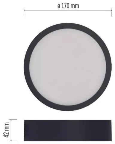 Plafoniera LED LED/12,5W/230V 3000/3500/4000K d. 17 cm nero