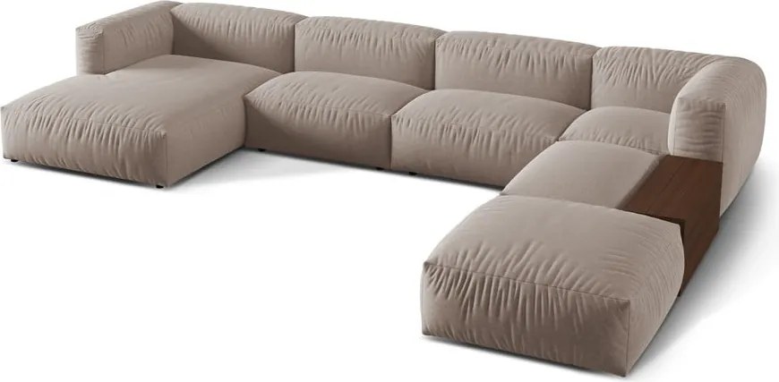 Divano angolare componibile beige (angolo destro/U) Martina - Micadoni Home