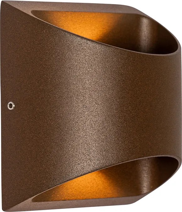 Lampada da parete per esterni moderna marrone ruggine con LED a 2 luci IP54 - Mal