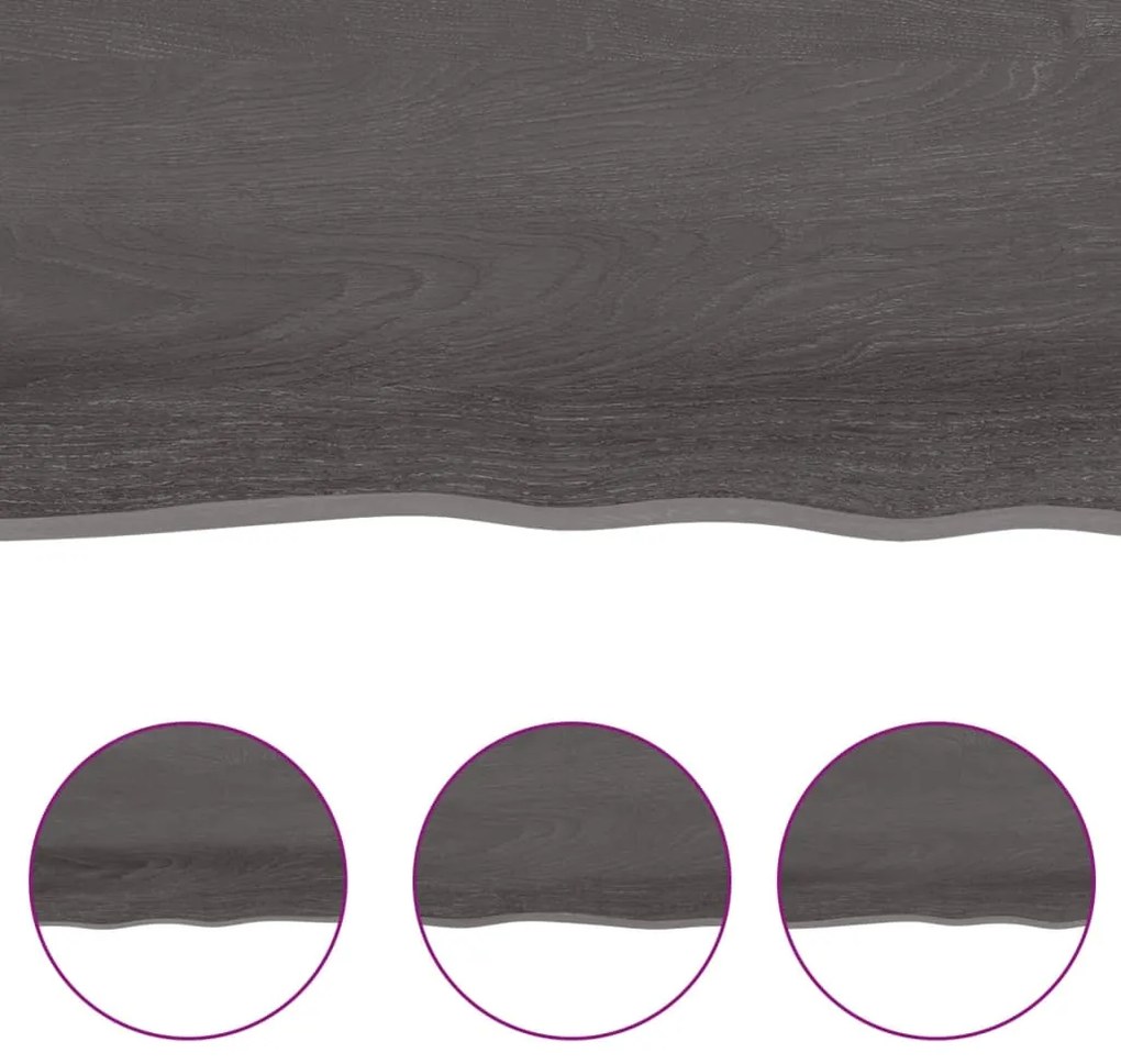 Ripiano muro marrone scuro 80x10x6 cm massello rovere trattato