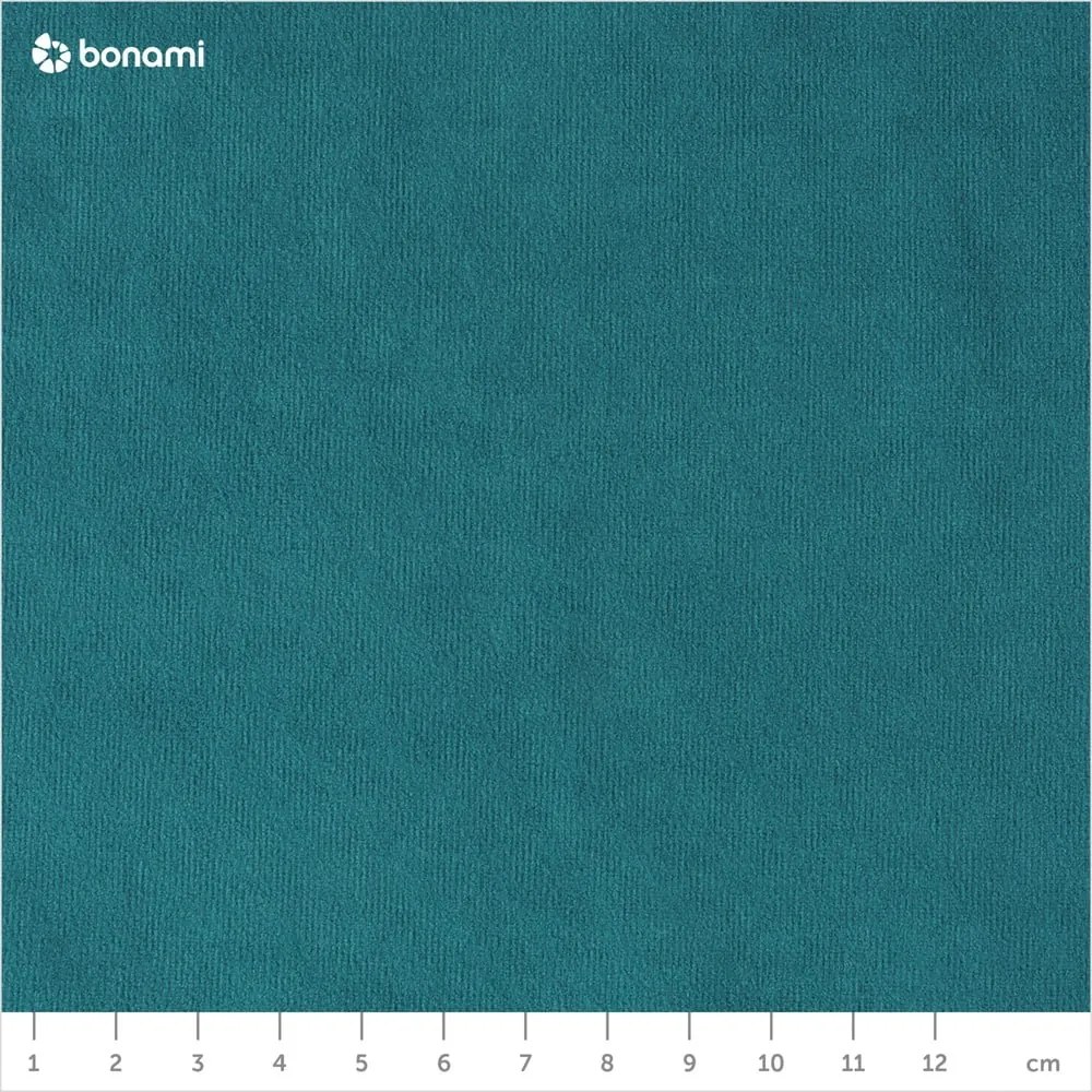 Divano letto a U in velluto turchese, angolo destro Stylish Stan - Miuform