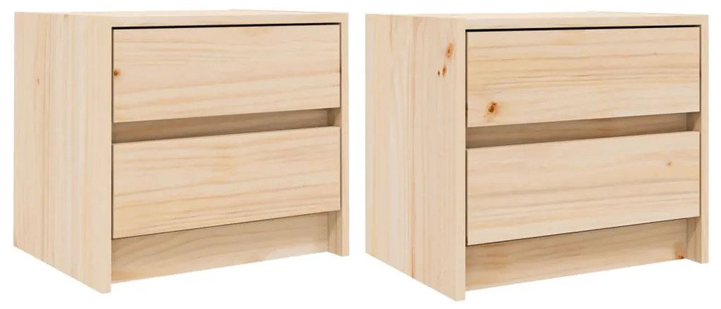 Comodini 2 pz 40x31x35,5 cm in Legno Massello di Pino