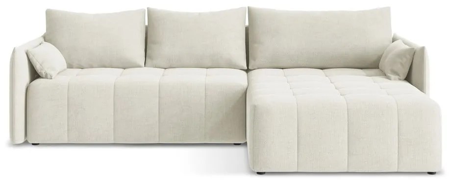 Divano angolare beige allungabile/con contenitore (con penisola a destra/con chaise lounge) Moku – Makamii