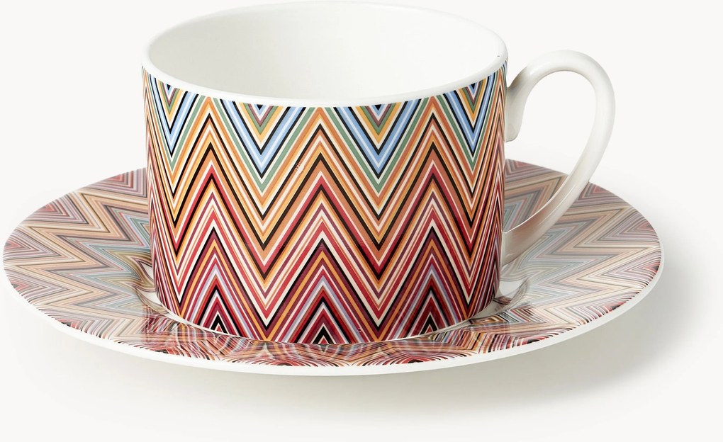 Set di 2 tazzine da caffè con piattino Fine Bone China Jarris