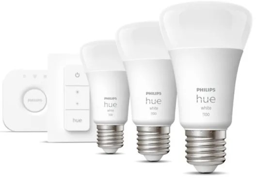Set base Philips Hue WHITE 3xE27/9,5W 2700K + dispositivo di interconnessione