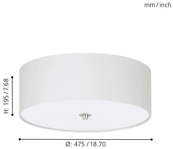 Eglo 94918 - Plafoniera PASTERI 3xE27/60W/230V