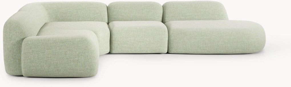 Divano angolare componibile XL in bouclé con chaise longue Wolke