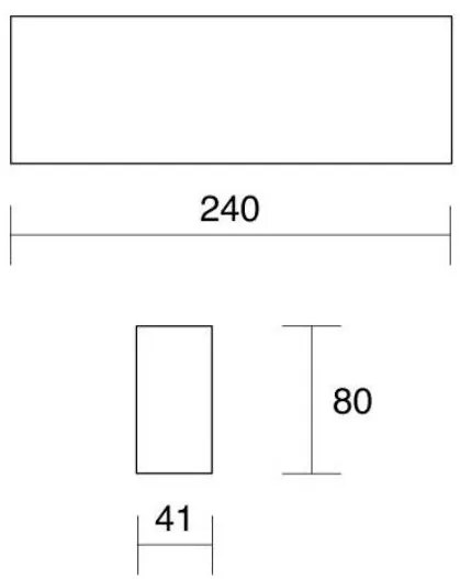 Applique e-sealed - isyluce mm 240x80x41 led 6w 3000k ip65 bianco / antracite