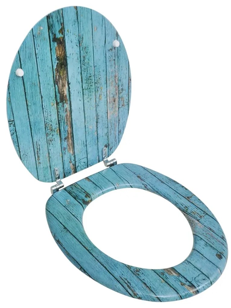 Coperchio Da Toilette İn Mdf Con Modello Legno Invecchiato /