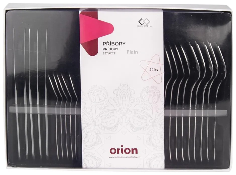 Posate argentate in acciaio inox 24 pz Plain – Orion