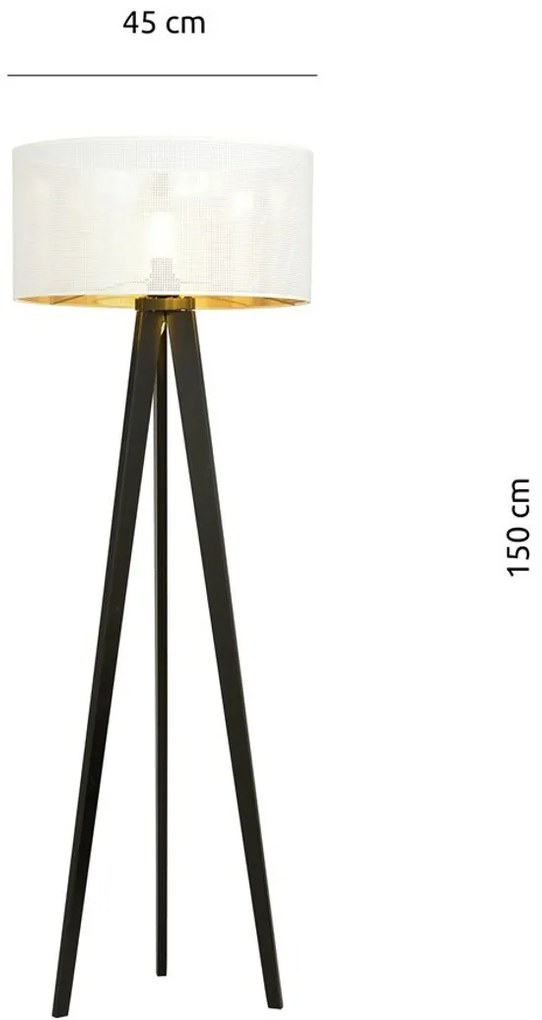 Lampada da Terra in Acciaio e Tessuto ASTON 1 E27