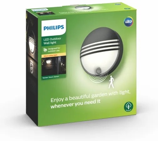 Philips 17297/30/16 - Lampada da esterno con sensore YARROW 1xLED/6W/230V IP44
