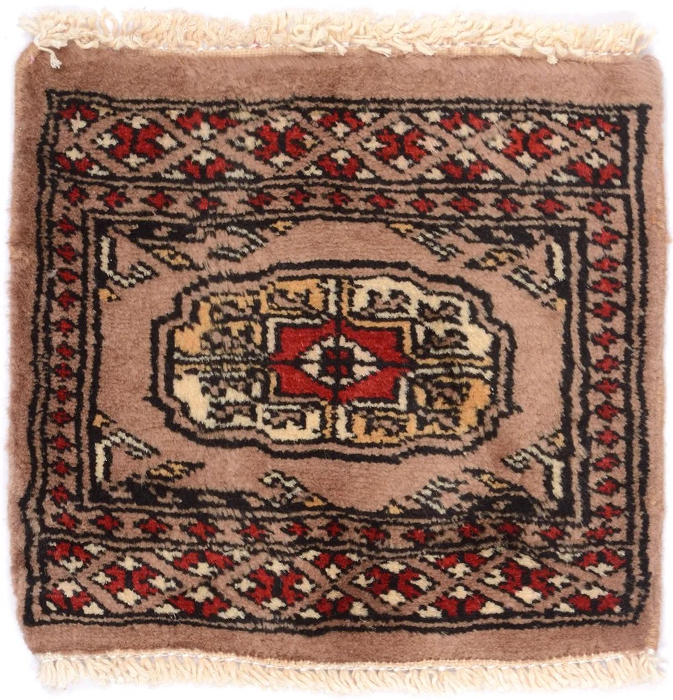Bokhara Tappeto 30 x 30 Beige (Pakistan) Annodato A Mano