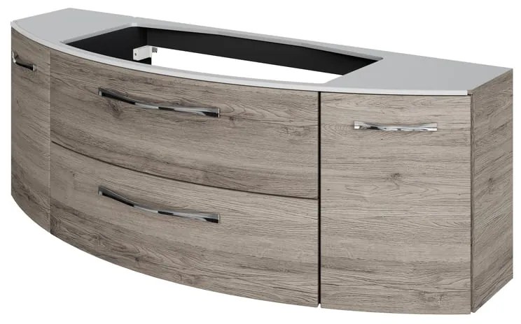 Mobile da bagno sospeso sotto lavabo L 139 x H 49.2 x P 46.2 cm rovere, 2 cassetti, 2 ante PELIPAL Cassca