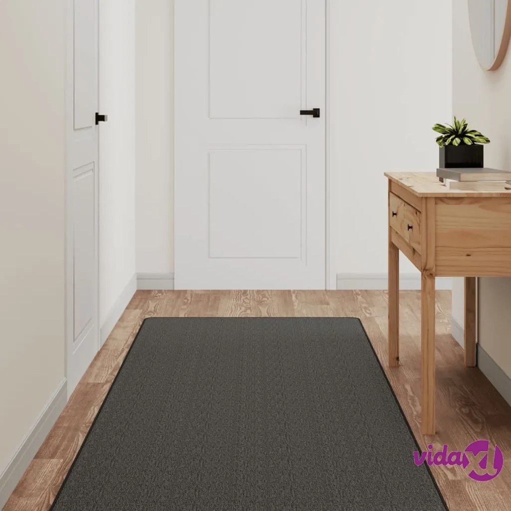 vidaXL Tappeto Corsia Aspetto Sisal Antracite 80x150 cm