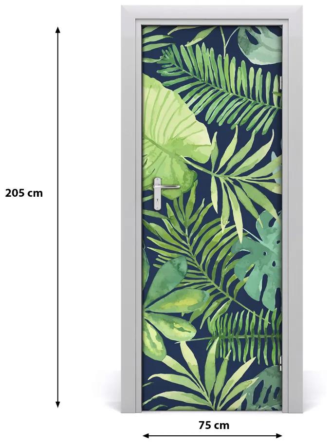 Rivestimento Per Porta Foglie tropicali 75x205 cm