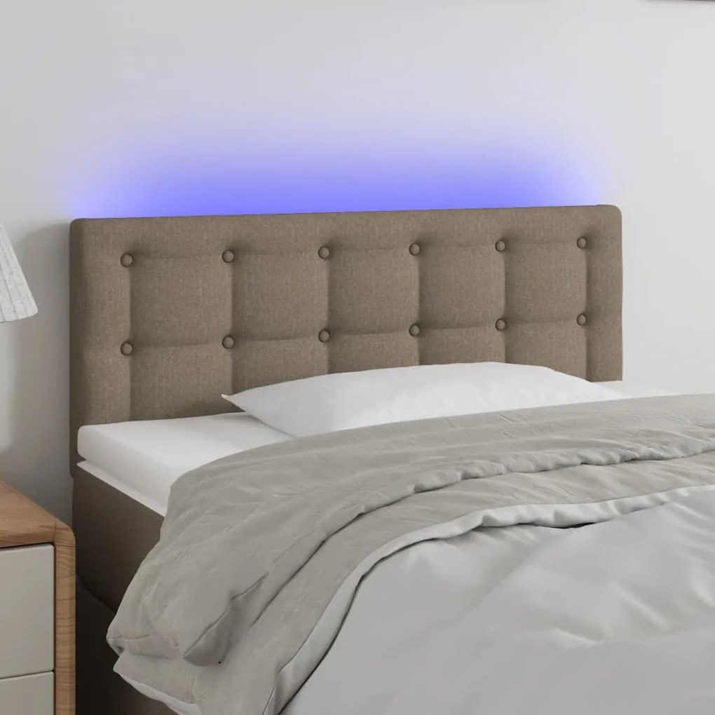 Testiera A Led Tortora 100x5x78/88 Cm İn Tessuto /