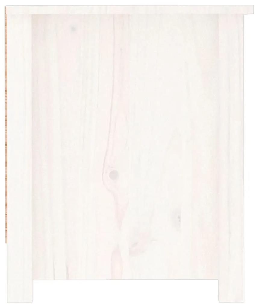 Scarpiera Bianca 110x38x45,5 cm in Legno Massello di Pino