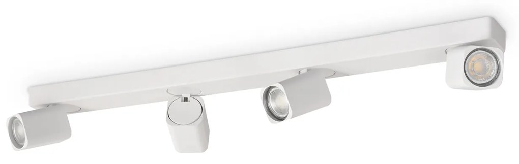 Spot Contemporaneo Rudy Alluminio Bianco 4 Luci Gu10 35W 3000K Ip20