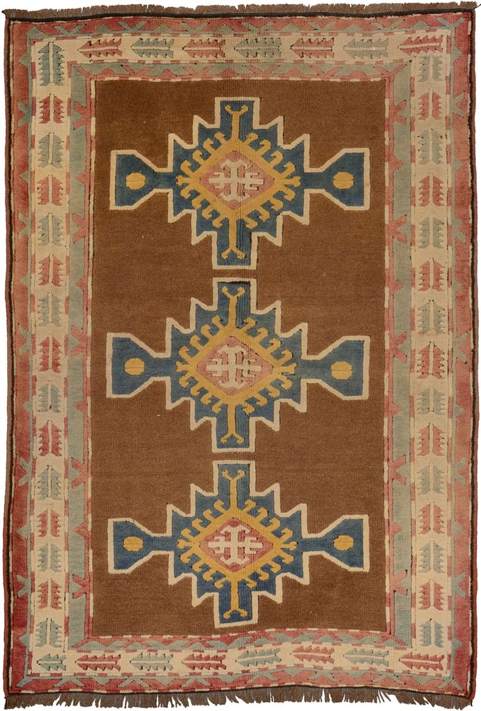 Kars Tappeto 140 x 200 Beige (Tacchino) Annodato A Mano