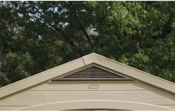 Casetta Da Giardino In Resina 256,5x255x243H Cm Factor 8x8 Beige Keter Con Mensole