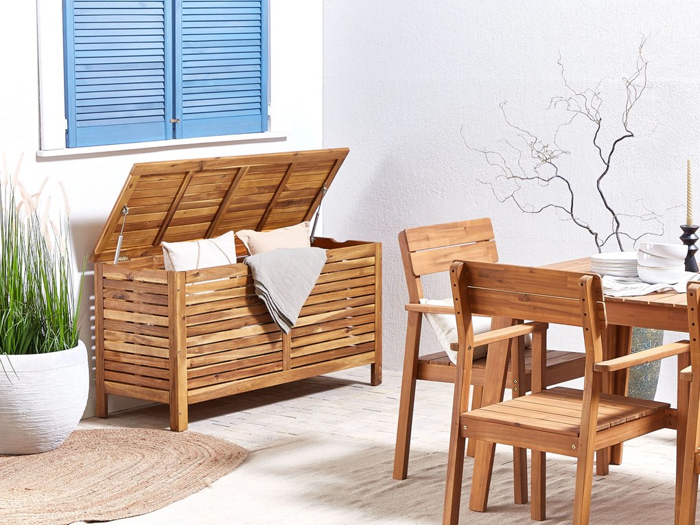 Cesta da giardino legno acacia chiaro 130 x 64 cm RIVIERA Beliani